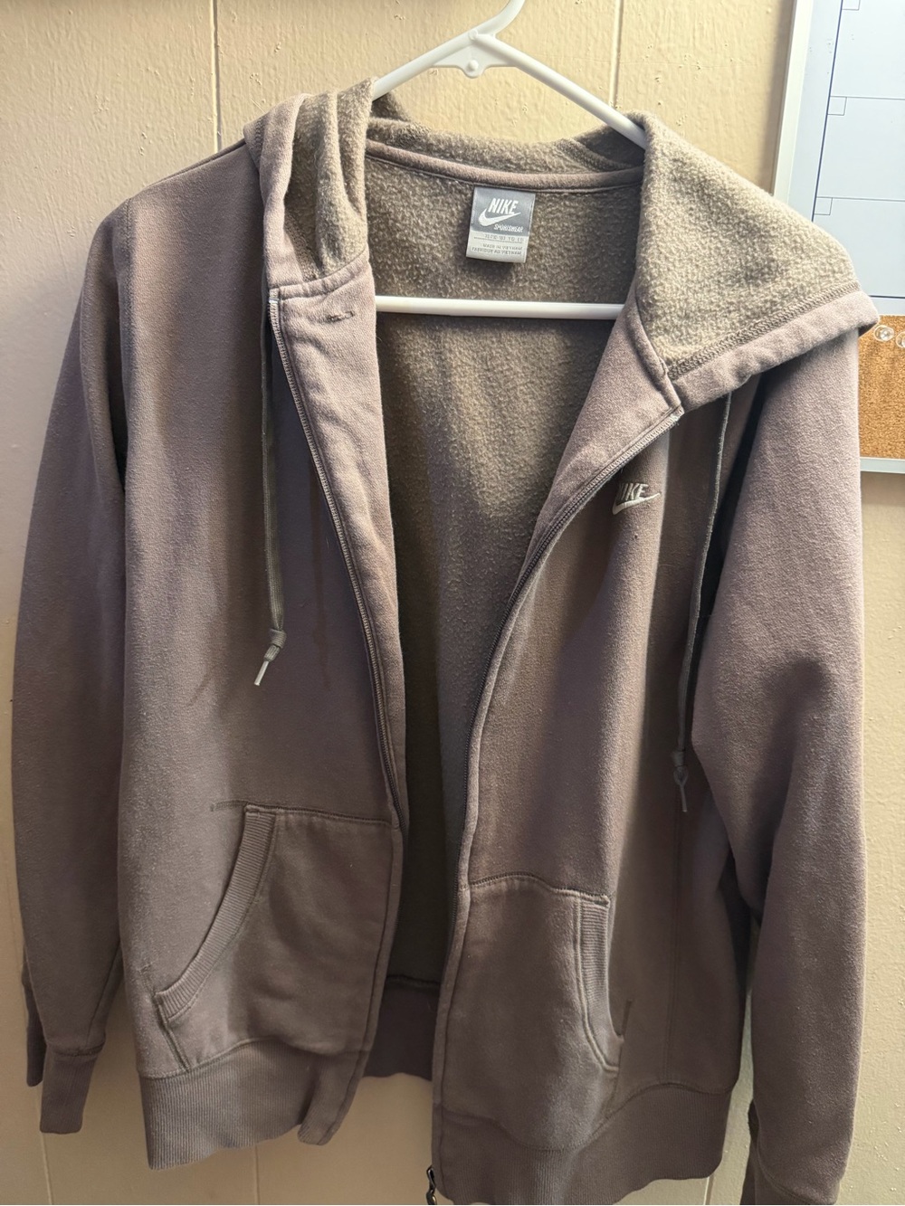 Nike Brown/Taupe Sherpa-Lined Zip Hoodie